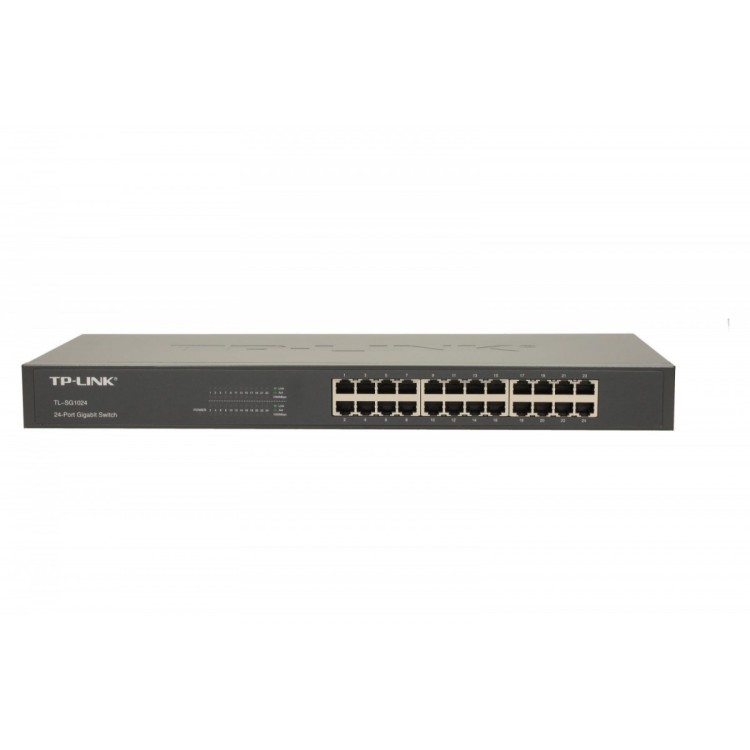 24-Port Gigabit Switch PORT: 24× Gigabit RJ45 Ports SPEC: 1U 19-inch Rack-mountable Steel Case FEATURE: Plug and Play