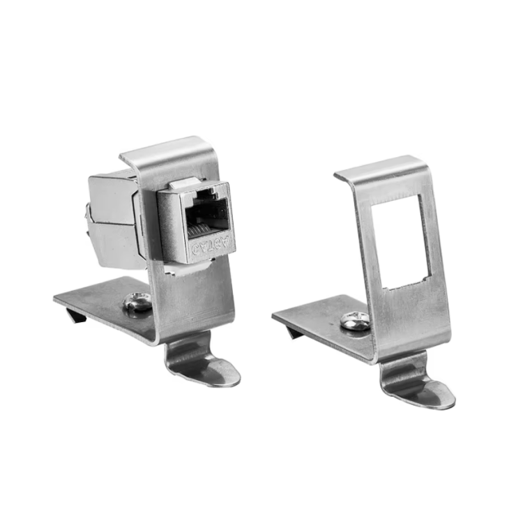 Adapter z mocowaniem na szynę DIN do modułów keystone 1xRJ45