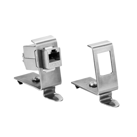 Adapter z mocowaniem na szynę DIN do modułów keystone 1xRJ45