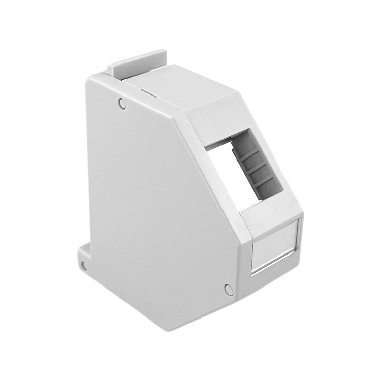 Adapter z tworzywa sztucznego na szynę DIN 1xRJ45 z maskowicą boczną, biały