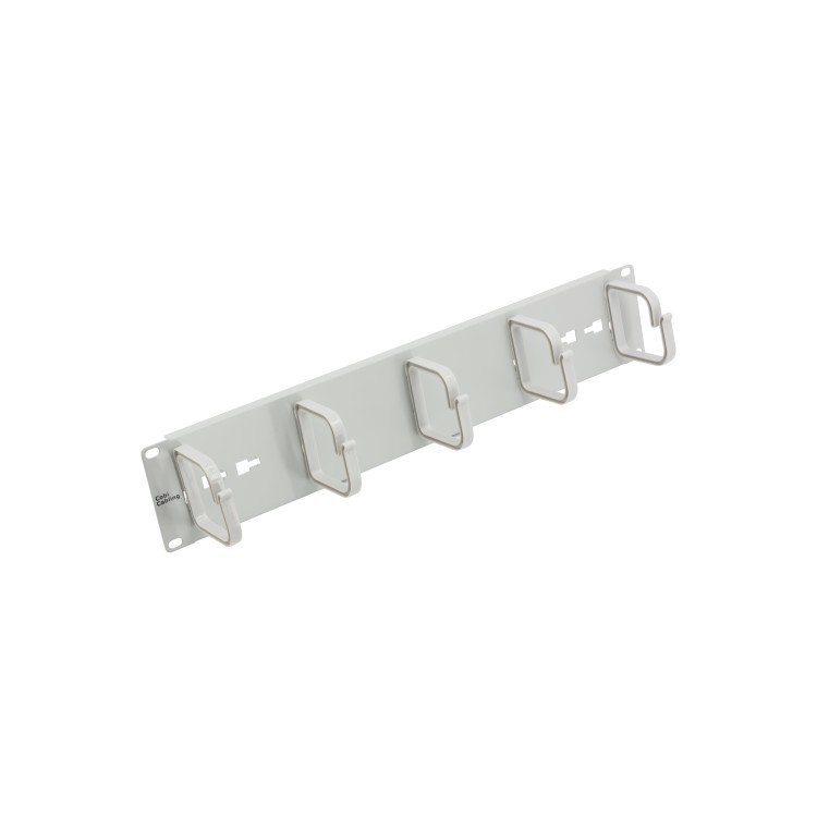 Organizer poziomy kabli CobiCabling 19" 2U, plastikowe uchwyty, RAL 7035 szary