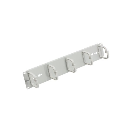 Organizer poziomy kabli CobiCabling 19" 2U, plastikowe uchwyty, RAL 7035 szary