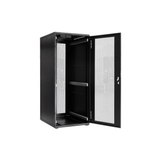 Szafa CobiCabling 19" 42U 800x800mm, drzwi przednie przeszklone, drzwi tylne dwuskrzydłowe perforowane 80%, panel wentylacyjny 4 wentylatorowy z kablem zasilającym, kółka - 2 z blokadą, stopki, kpl. l