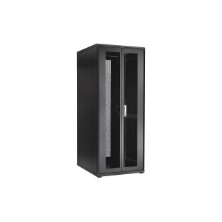 Szafa CobiCabling 19" 42U 800x800mm, drzwi przednie przeszklone, drzwi tylne dwuskrzydłowe perforowane 80%, panel wentylacyjny 4 wentylatorowy z kablem zasilającym, kółka - 2 z blokadą, stopki, kpl. l
