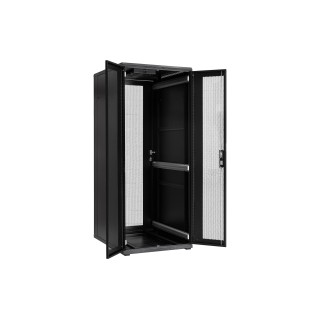 Szafa CobiCabling 19" 42U 800x800mm, drzwi przednie przeszklone, drzwi tylne dwuskrzydłowe perforowane 80%, panel wentylacyjny 4 wentylatorowy z kablem zasilającym, kółka - 2 z blokadą, stopki, kpl. l