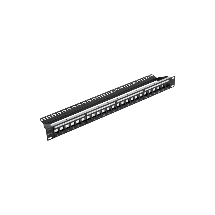 Patch Panel CobiCabling 19" 24xRJ45 1U niewyposażony, czarny