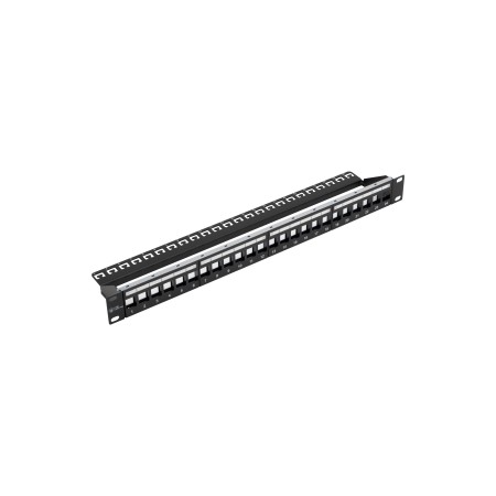 Patch Panel CobiCabling 19" 24xRJ45 1U niewyposażony, czarny