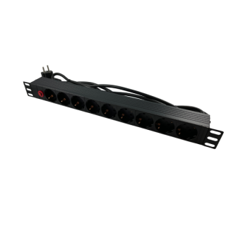 Listwa zasilająca CobiCabling 1U 19" 9-portowa z filtrem przeciążeniowym