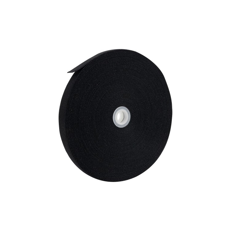 Taśma rzepowa dwustronna 20mm czarna (szpula 25m)