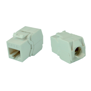 moduł teleinformatyczny RJ45 typu keystone, beznarzędziowy, nieekranowany kat.6a biały