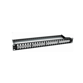 Patchpanel 19” FTP 48xRJ45 1U, ekranowany, pusty, czarny