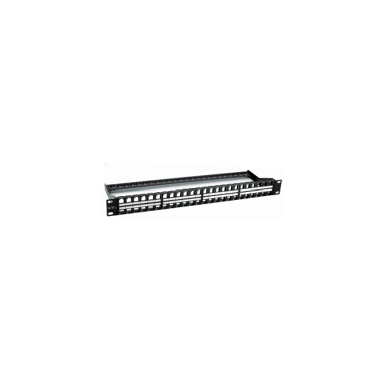 Patchpanel 19” FTP 48xRJ45 1U, ekranowany, pusty, czarny Patchpanel 19” FTP 48xRJ45 1U, ekranowany, pusty, czarny