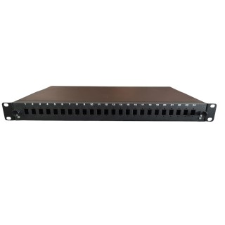 Panel światłowodowy 19"24xSC simplex 1U, czarny, wysuwany (komplet z front panelem).