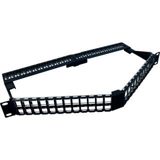 Patch Panel CobiCabling 19" 24xRJ45 1U niewyposażony, kątowy, czarny