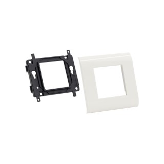 Ramka 2-modułowa, biała + support - 45x45 mm