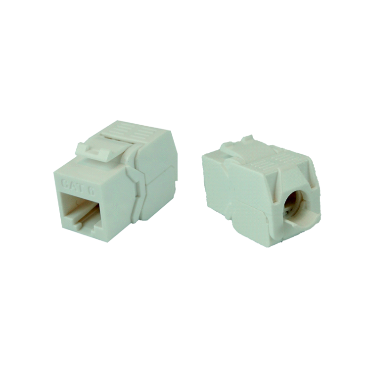 Moduł teleinformatyczny RJ45 typu keystone, beznarzędziowy, nieekranowany kat.6 biały