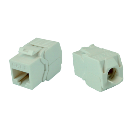 Moduł teleinformatyczny RJ45 typu keystone, beznarzędziowy, nieekranowany kat.6 biały