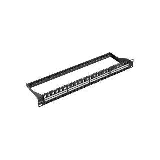 Patch Panel CobiCabling 19" 48xRJ45 1U niewyposażony, czarny