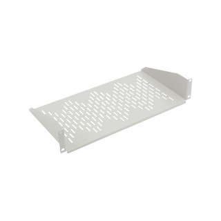 Półka 19" 2U  stała 250 mm mocowana na 2 belkach - szara RAL7035