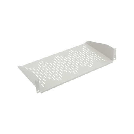 Półka 19" 2U  stała 250 mm mocowana na 2 belkach - szara RAL7035