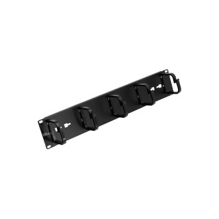 Organizer poziomy kabli CobiCabling 19" 2U, plastikowe uchwyty, RAL 9005 czarny