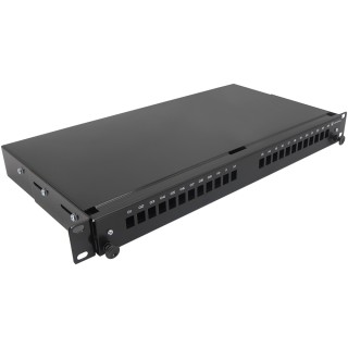 Patch panel światłowodowy CobiCabling 12xSC simplex 1U czarny