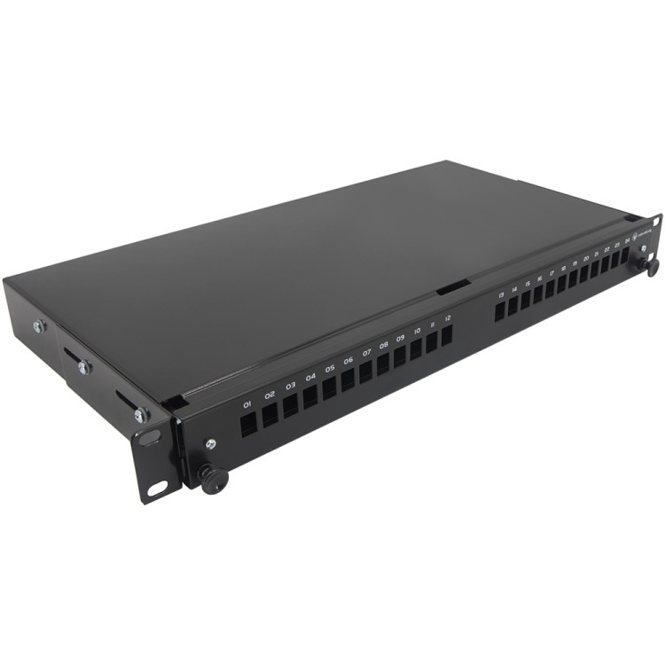 Patch panel światłowodowy CobiCabling 12xSC simplex 1U czarny