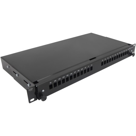 Patch panel światłowodowy CobiCabling 12xSC simplex 1U czarny