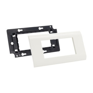 Ramka 4-modułowa, biała + support - 45x90 mm