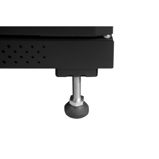 Szafa dystrybucyjna CobiCabling Vertical 19" 42U 800x800mm, drzwi przednie przeszklone, drzwi tylne pełne, panel wentylacyjny 4-wentylatorowy , kółka - 2 z blokadą, stopki,  czarna RAL 9004