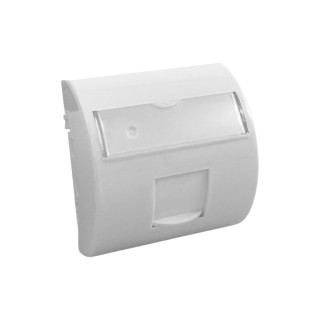 Adapter kątowy półokrągły CobiCabling 45x45mm 1xRJ45 keystone, kolor biały RAL 9010